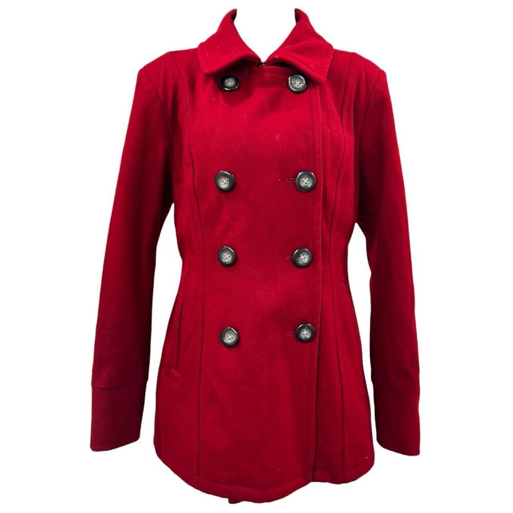 Bob Timberlake Women's Red Peacoat Wool blend Size Large